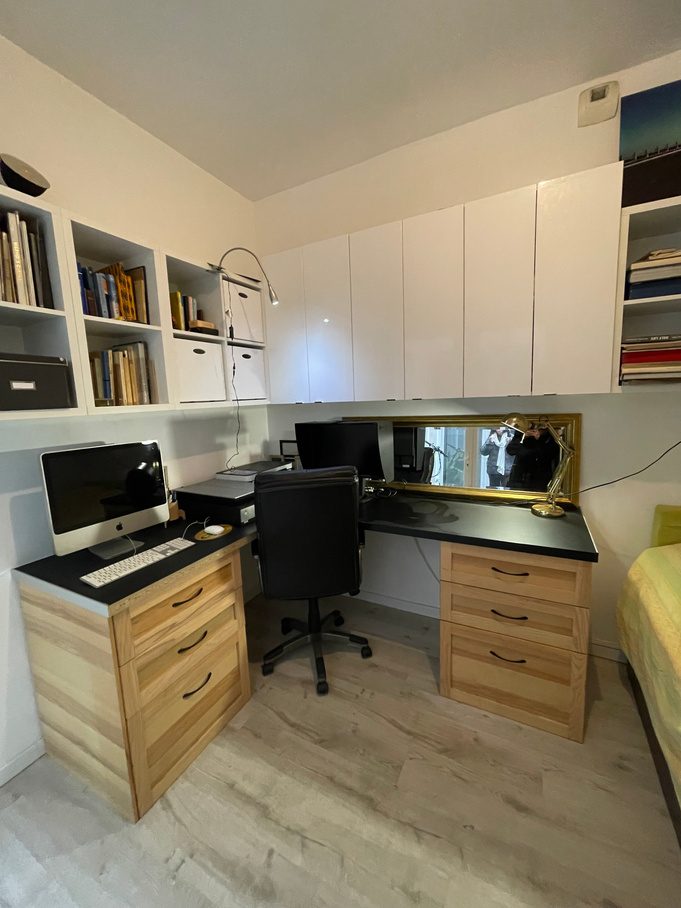 Bureau avec coin couchage invités, après l’intervention (vue 1)
